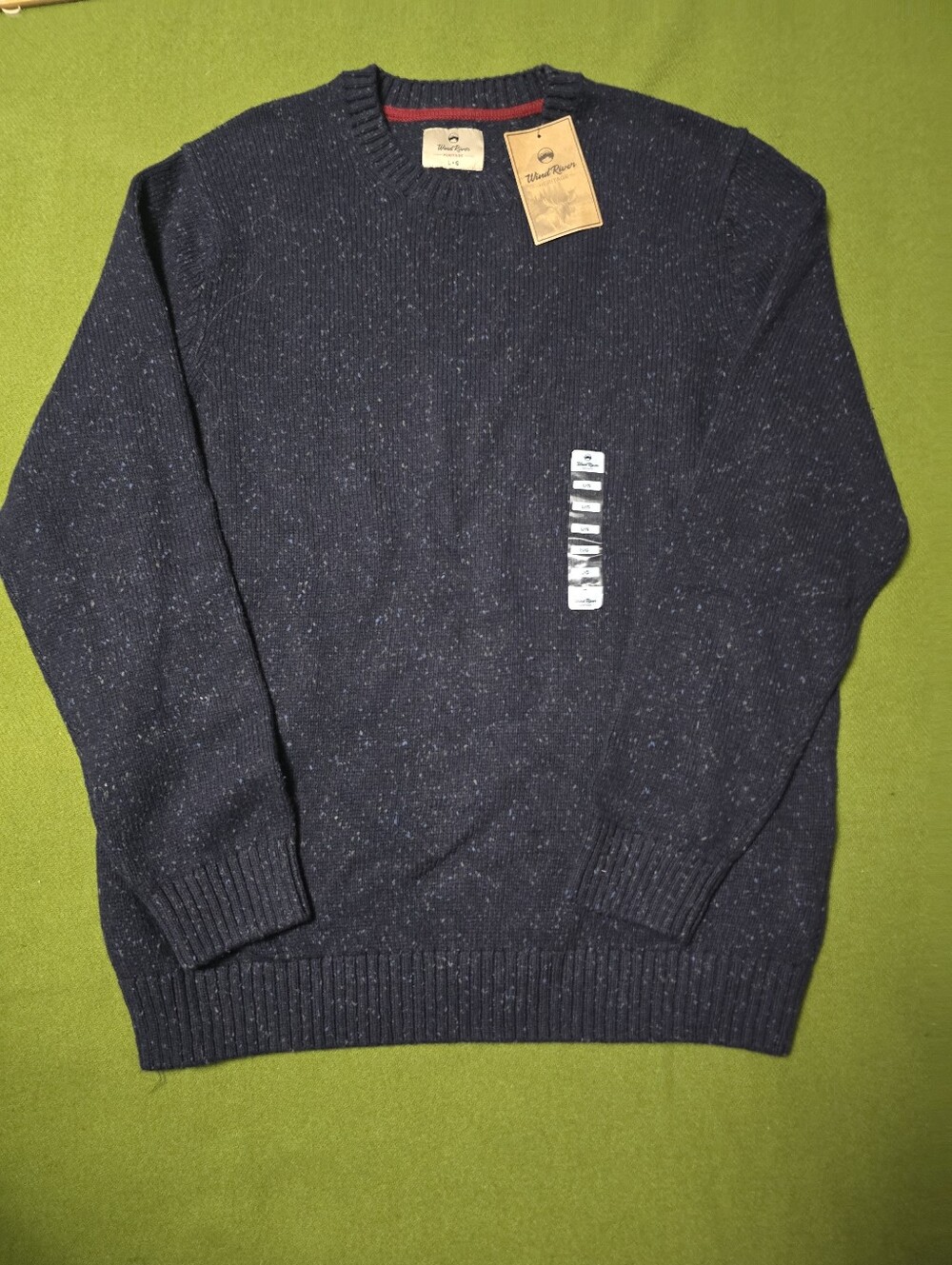 Windriver Navy Speckled Crewneck Sweater - Classic Men's Knit